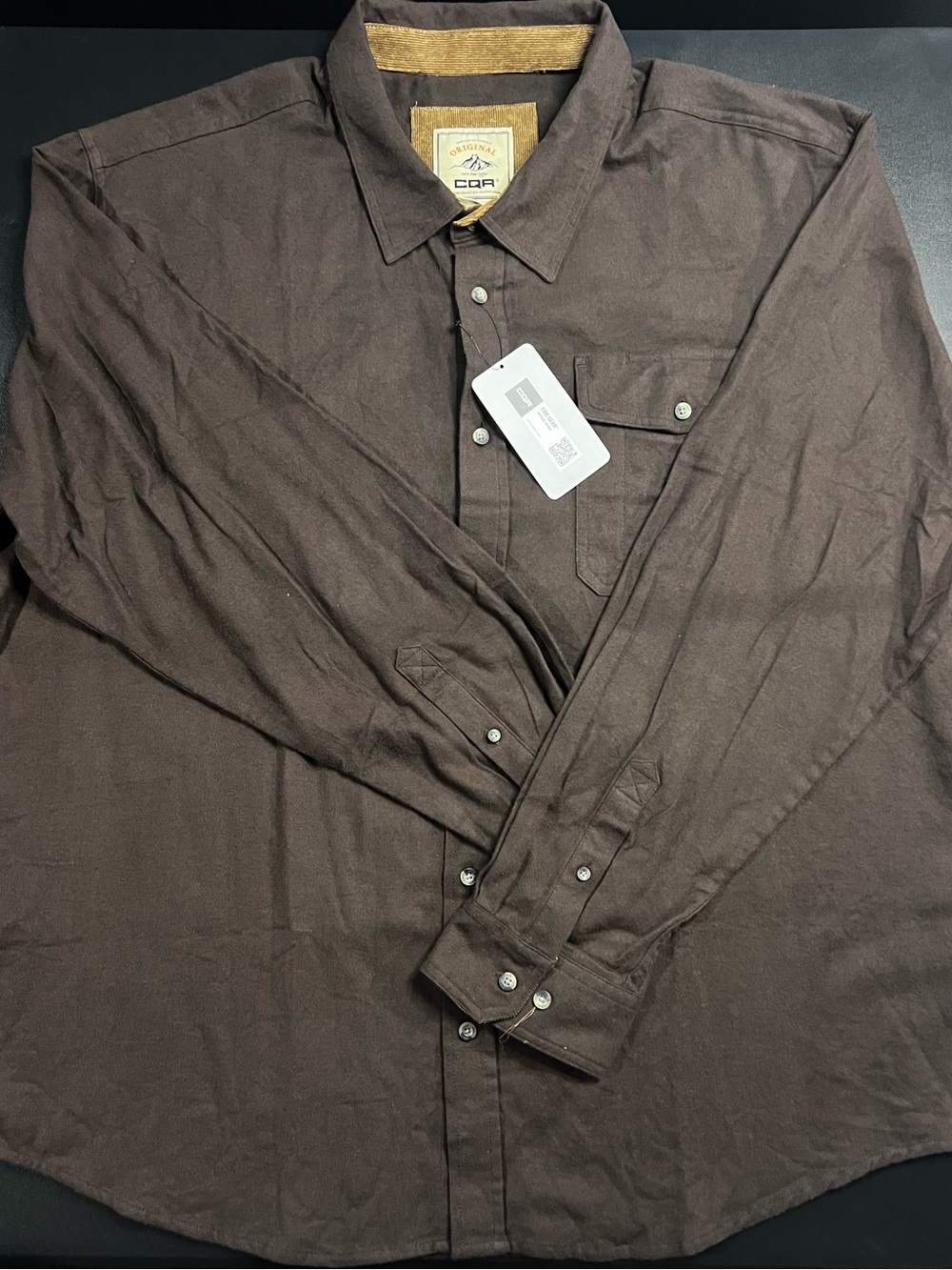 NWT CQR Gears Tactical Series Men Long Sleeve Shirt Brown Flannel 3XL Button Dwn